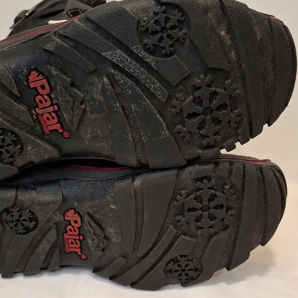 Pajar Leather/Textile Upper Black Winter Boot with Red Accent.Lightly Worn - Picture 11 of 15